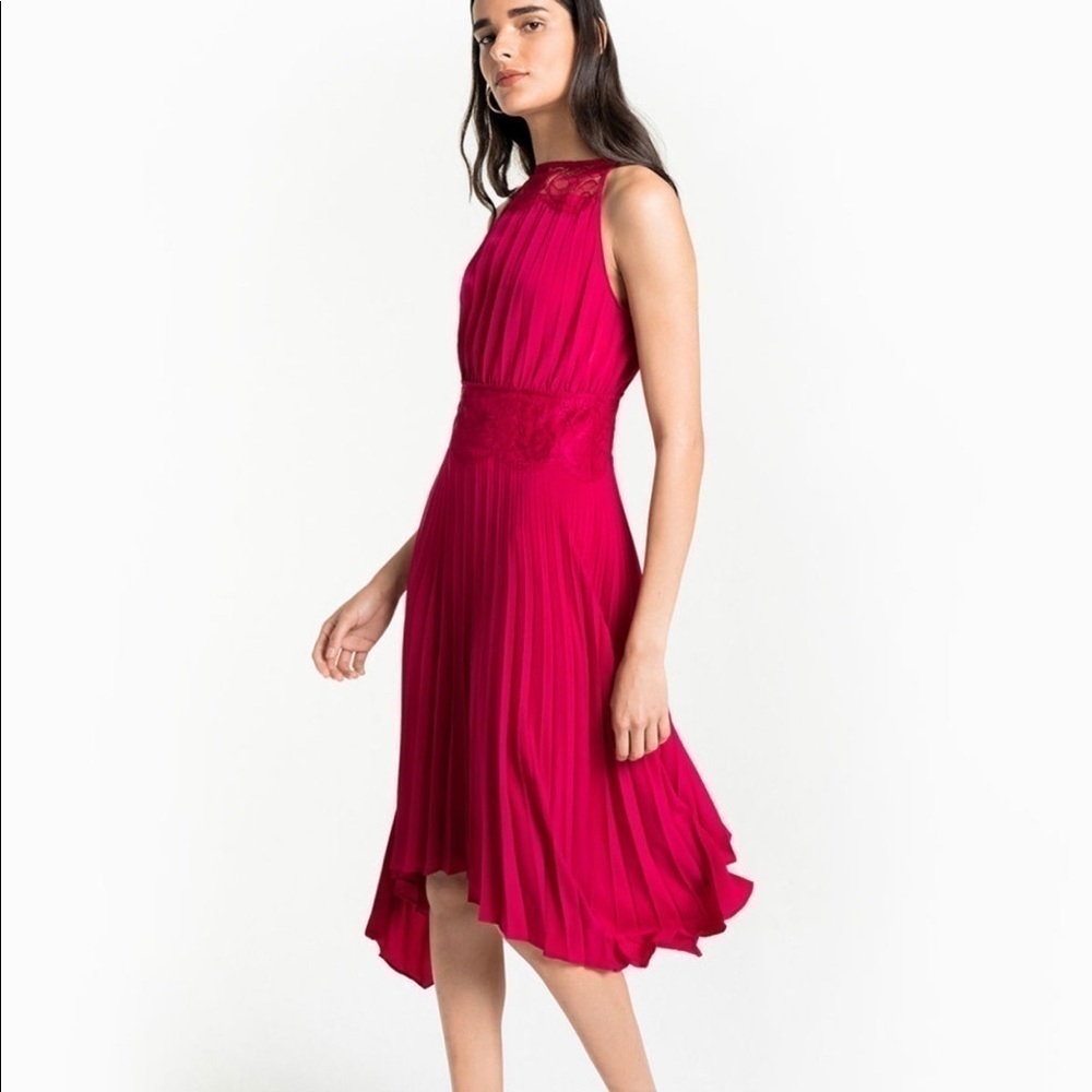 A.L.C. Matilda red lace trimmed formal dress gown NWT